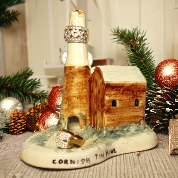 Vintage Duchy Pottery Ceramic Cornish Tin Mine vintage trinket tray  House - Picture 3 of 13